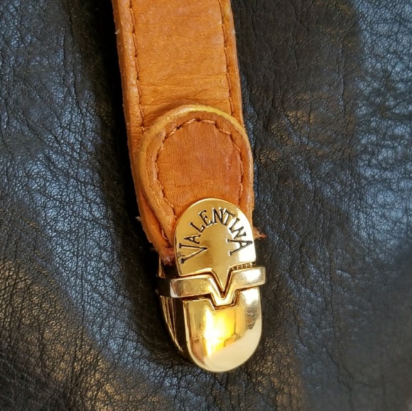 VTG Valentina/Italy Black/tan Leather Crossbod bag - Picture 3 of 8